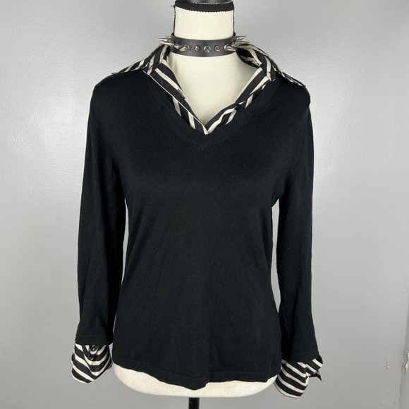 Mall goth layered striped sweater - Picture 1 of 2